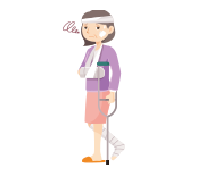 けがをした女性